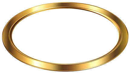 Elegant golden oval frame with a polished metallic sheen, perfect for adding a touch of luxury to designs.
