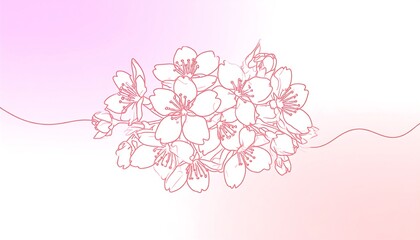 Delicate cherry blossoms on soft background