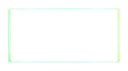 Fototapeta premium A vibrant neon rectangle glows with soft, ethereal light on a crisp white background, creating a modern, abstract visual element.