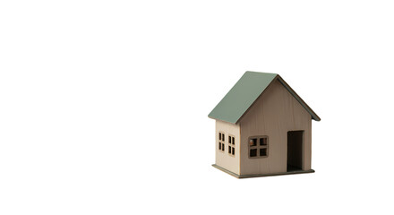 Charming Miniature House: A Rustic Cottage on Black Background
