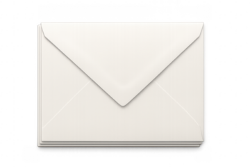 Realistic white closed envelope on transparent background