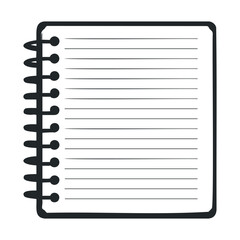 Spiral-bound lined notebook with blank pages for writing and drawing