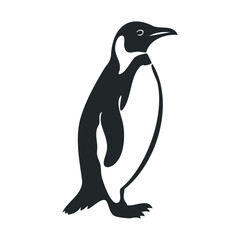 Fototapeta premium Silhouette of a standing penguin on white background