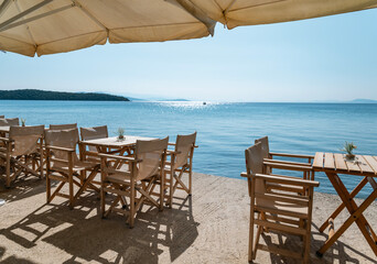 Traditional Greek restaurant by the sea