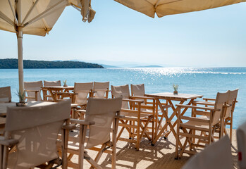 Traditional Greek restaurant by the sea