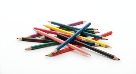 Obraz premium Colored pencils isolated on white background.
