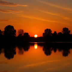 Obraz premium Stunning sunset over mountains casting warm golden light on landscape