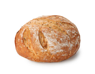 Loaf of fresh bread isolated on white