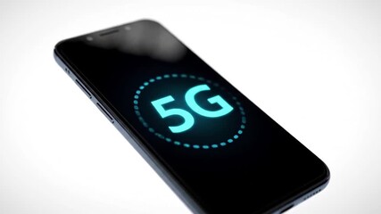 Modern smartphone 5 g display - Powered by Adobe