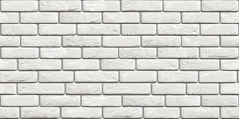 Fototapeta premium White Brick Wall Texture Seamless Pattern, Brickwork Background Image, Clean Minimalist Design Brick wall, White brick, Texture