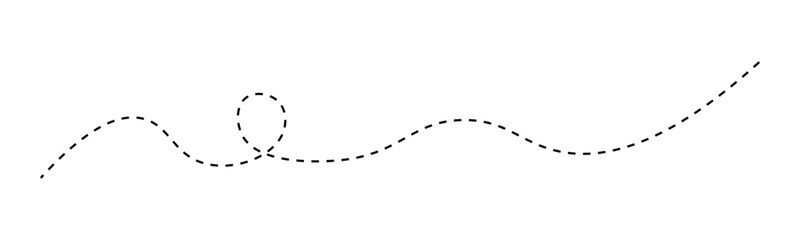 Fototapeta premium Long squiggle dashed line