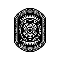Abstract tribal vector art design with geometric shapes, circle, triangle, pattern, and decorative elements art