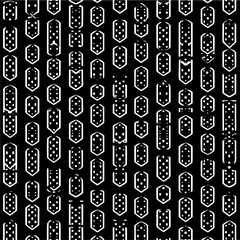 Abstract black and white pattern design with geometric shapes and dotted elements for modern art style