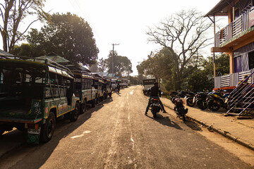 Sajek hill trails vanishing into fog.
