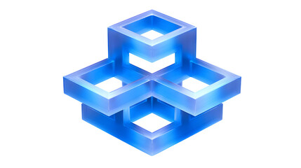 Naklejka premium Abstract geometric blue crystal structure creating a sense of futuristic innovation and complex design.