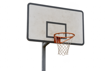 Basketball hoop and backboard isolated on transparent background
