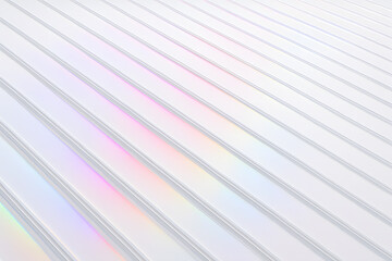 Minimal White Surface with Subtle Rainbow Light Reflections