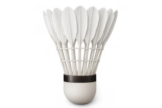 White shuttlecock with transparent background for badminton competition