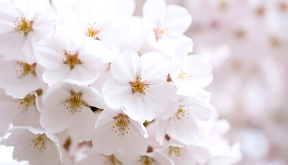 Delicate white blossoms in spring