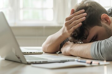 Tired Student Sleeping at Desk