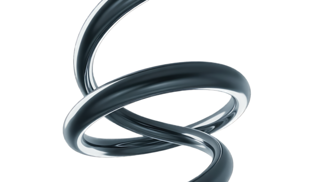 Gleaming metallic spiral abstract polished chrome image