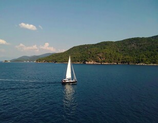 Sailing boat on the water