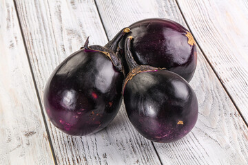 Raw violet and black eggplant
