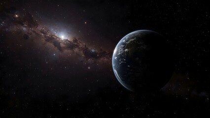 Obraz premium Space scene with planet and stars.