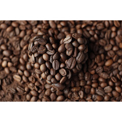 Fototapeta premium Express your love for rich roasted coffee with this charming heart shape crafted from aromatic beans, perfect for cafe branding or cozy home decor.