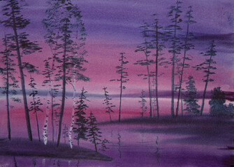 lilac sunset on the islands