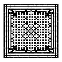 Fototapeta premium Black white pattern design abstract geometric art square grid illustration decorative background graphic texture
