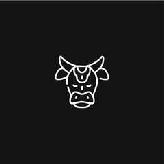 Cow icon logo flat vector design