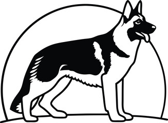 german sherperd dog standing vector