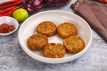 Fried potato crispy golden hash brown