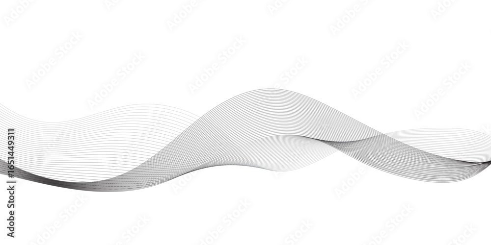Wall mural abstract black wave banner template. wavy line with flowing curves. seamless pattern of continuous w