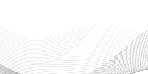 Minimalist abstract wave design consisting of smooth, flowing black and gray lines on a white background.