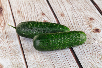 Ripe green raw two cucumbers