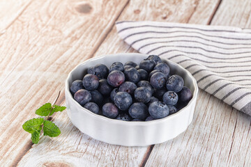 Raw ripe sweet and juicy blueberry