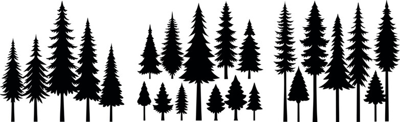 Fototapeta premium Abstract Christmas Pine Tree Vector Art – Holiday Elements & Christmas Tree Silhouette Illustration