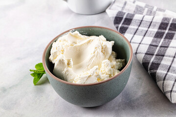 Chream cheese in the bowl