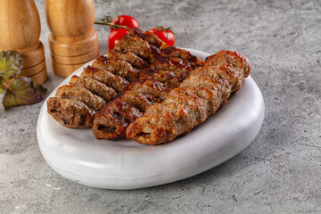 Grilled kebab minced meat barbecue