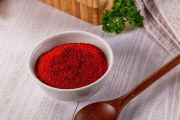 Red dry chili pepper paprika powder