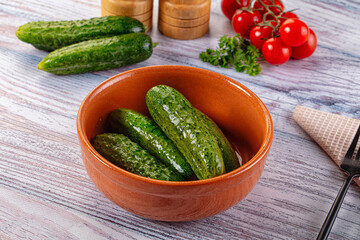 Homemade lightly salted cucumbers snack