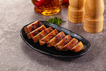 Sliced roasted duck breast fillet