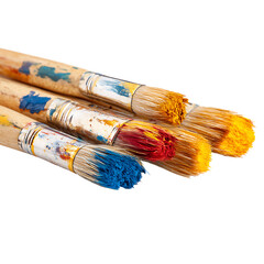 Fototapeta premium Vibrant art brushes loaded with colorful paint inspire creativity and artistic expression for your next project.