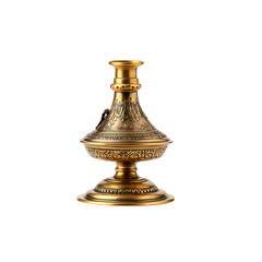 Exquisite antique brass oil lamp with ornate detailing, perfect for adding vintage elegance to any decor or historical project.