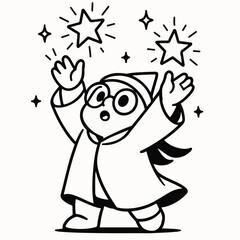 Cartoon Wizard Illustration – Magical Character for Coloring and Creative Projects

Cute Young Magician Clipart – Wizard Drawing for Kids’ Activities

Magical Cartoon Wizard Coloring Page – Fantasy Ar