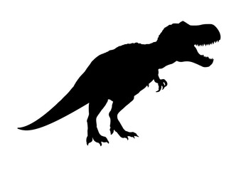 Tyrannosaurus rex dinosaur silhouette - vector illustration