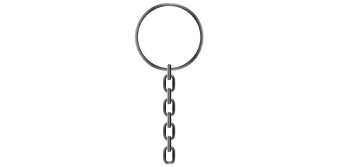Realistic Key Chain With Metal Ring Vector Illustration.	