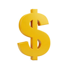 Obraz premium Golden dollar sign symbol representing wealth and finance isolated on transparent background